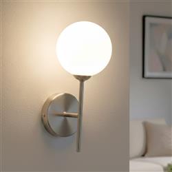 Lyric Brushed Steel Single Wall Light 6930BS