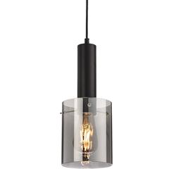 Phase Single Black and Smoked Glass Pendant 6935BK