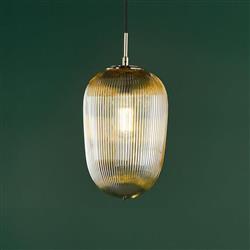Abrielle Single Ribbed Glass Ceiling Pendant