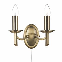 Ambassador Double Wall Light Antique Brass AMB0975