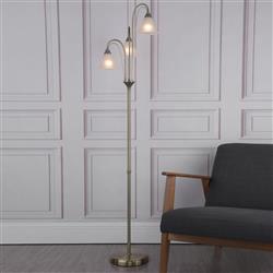 Boston Three Light Floor Lamp Antique Brass BOS49