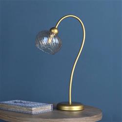 Cognac Satin Gold And Champagne Glass Table Lamp COG4235