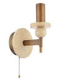 Colenza Antique Bronze And Natural Travertine Stone Single Wall Light COL0763