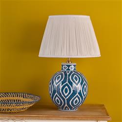 Dakari Blue Patterned Table Lamp And Pleated Shade DAK4223-ULY1615