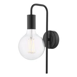 Dena Matt Black Single Curved Wall Light DEN0722