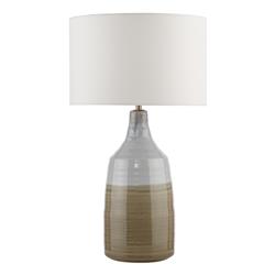 Desirus Ceramic Pale Blue And Taupe Table Lamp With Ivory Shade DES4223
