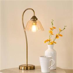 Erika Antique Bronze And Amber Glass Table Lamp ERI4263