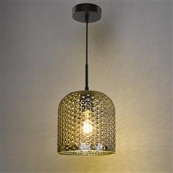 Esila Matt Black And Smoked Brass Pendant ESI0110