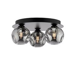 Foley Matt Black And Smoked 3 Light Flush Fitting FOL5322-28