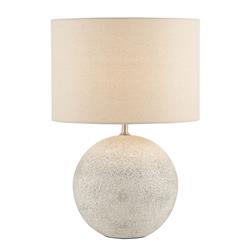 Havana Small Natural Ceramic Table Lamp White Linen Shade HAV4029