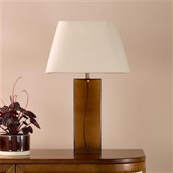 Izar Brown Glass And Taupe Shade Table Lamp IZA4229