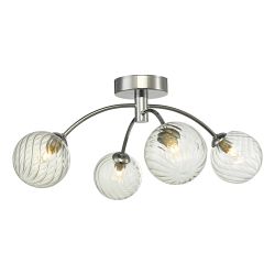 Izzy Polished Chrome Four Arm Semi-Flush Ceiling Fitting 