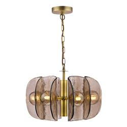 Megara 6 Light Antique Bronze And Tea Smoked Glass Pendant MEG0663