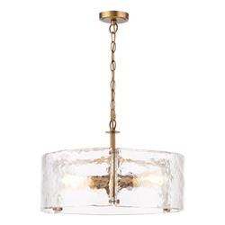 Ravis 3 Light Antique Bronze With Clear Hammered Glass Pendant RAV0308