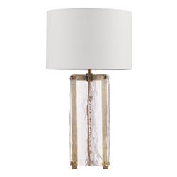 Ravis Antique Bronze And Clear Hammered Glass Table Lamp RAV4208