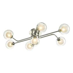 Reyna 7 Light Polished Chrome And Glass Globe Semi Flush