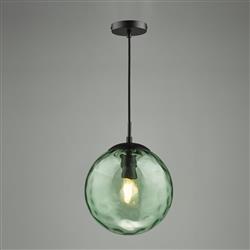 Ripple Single Rippled Glass Pendant Fitting