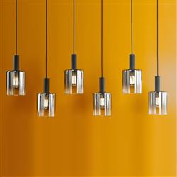 Savannah Black Six Bar Pendant SAV0622