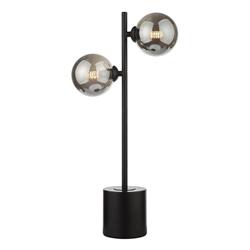 Spiral Matt Black And Smoked Glass Dual Table Lamp SPI4222-01