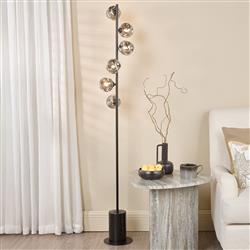 Spiral Matt Black And Smoked Glass Floor Lamp SPI4922-28