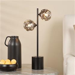 Spiral Matt Black And Smoked Glass Table Lamp SPI4222-28