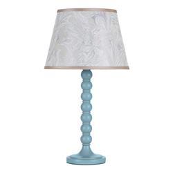 Spool Bobbin Table Lamp With Patterned Shade