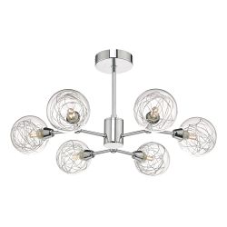 Tyka Six Arm Semi Flush Polished Chrome Finish TYK6450