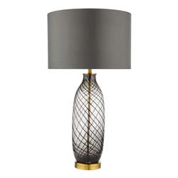 Zeya Smoked Suger Cane Glass Table Lamp And Shade ZEY4222