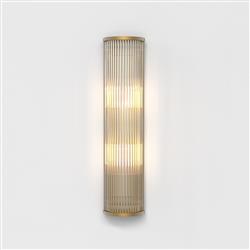 Avignon 525mm Clear Glass Rods Double Rounded Wall Light