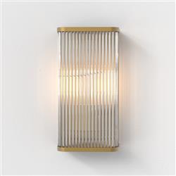 Avignon Small 300mm Square Clear Glass Rods Single Wall Light