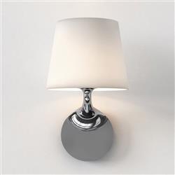 Millie IP44 Polished Chrome And White Glass Bathroom Wall Light 1454001