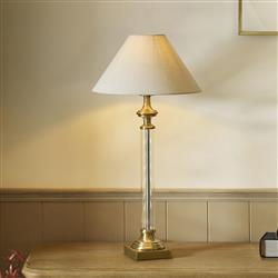 Avebury And Avalon Antique Brass Plate and Natural Table Lamp 119972
