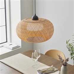 Bali Natural Bamboo & Black Ceiling Pendant Light 101572
