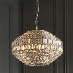 Beatrice Polished Nickel Plated and Clear Crystal Pendant 99155