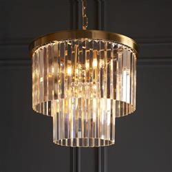 Conaston 4 Light Aged Brass And Cut Glass Pendant 115456