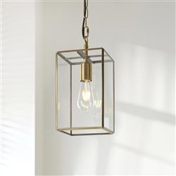 Hammond Pendant Brush Aged Brass With Clear Glass 119142