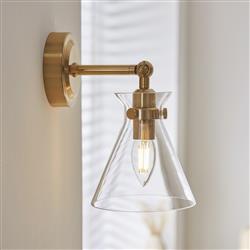 Harlow Wall Light Brushed Aged Brass Plate 112861