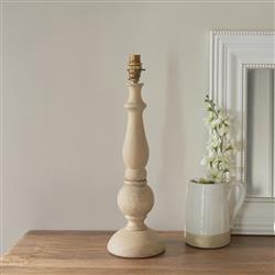 Hidcote Natural Wood And Brushed Brass Table Lamp Base 111365