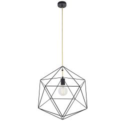 Icosa Matt Black Single ceiling pendant 79625