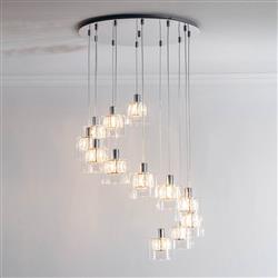 Verina 12 Light Crystal Stairwell Cluster Pendant Light 76518