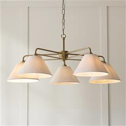 Wallbridge 5-Light Brushed Aged Brass Multi-Arm Pendant 120304