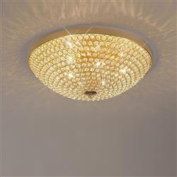 Ava 6 Lamp Crystal Flush Ceiling Light