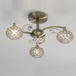 Cara 3 Arm Crystal Ceiling Light