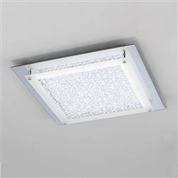 Crystal LED Mirror Chrome Large Flush Fitting M4582