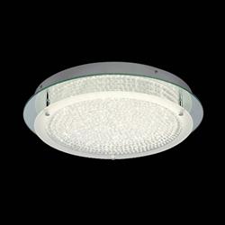 Crystal LED Mirror Chrome Large Rounded Flush Fitting M5092