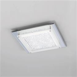 Crystal LED Mirror Chrome Medium Flush Fitting M4581