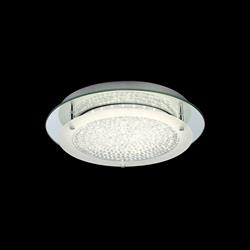 Crystal LED Mirror Chrome Medium Rounded Flush Fitting M5091