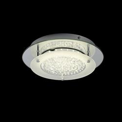 Crystal LED Mirror Chrome Small Rounded Flush Fitting M5090