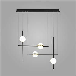 Cuba Black And Gold Large LED Bar Pendant M7160