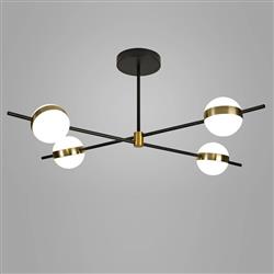 Cuba Black And Gold LED Semi-Flush Fitting M7162